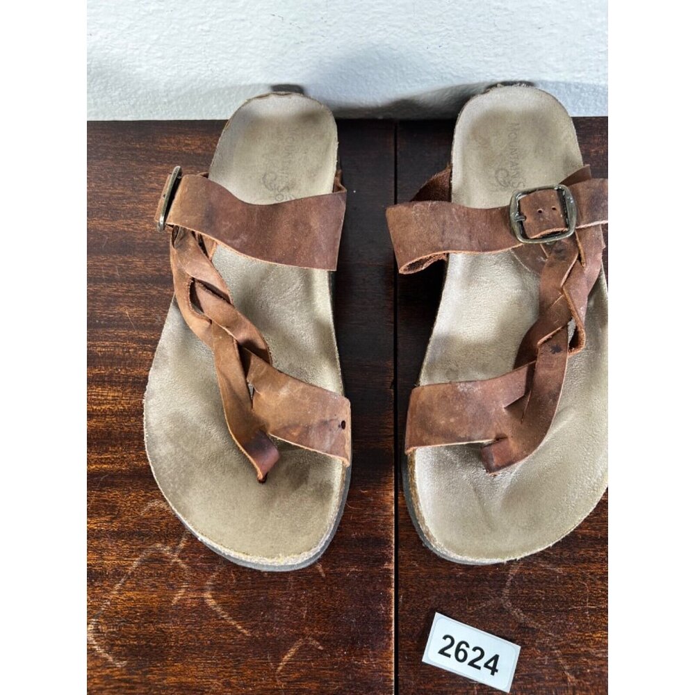 Mountain Sole Hollie Women's Footbed Sandals Sz 8 Brown Strappy Open Toe - Picture 3 of 6